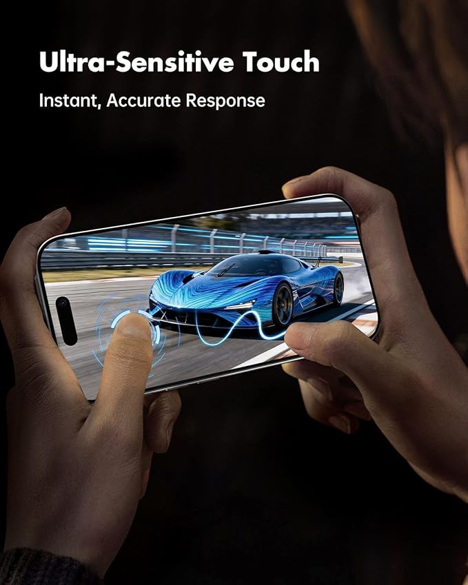 UNBREAKcable Privacy Screen Protector for iPhone 15 Pro 3 Pack Full Coverage Tempered Glass [28° Anti-Spy] [9H Hardness] [Easy Installation Box] Shatterproof Private Screen Guard