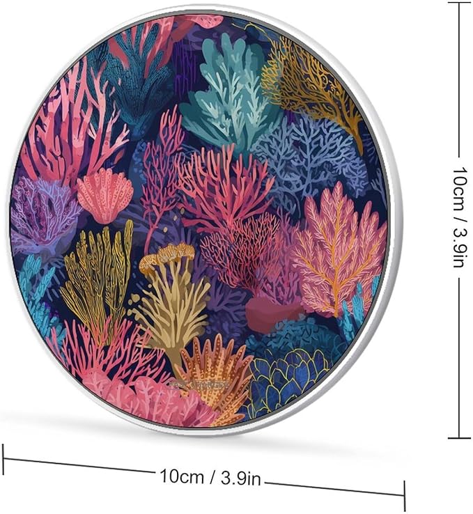 Coral Reef Ocean Fast Portable Charger 10W Funny Graphic Phone Charging Pad with USB Cable