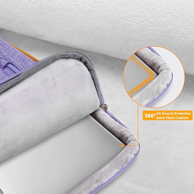 MOSISO 9-11 inch Tablet Sleeve Case for iPad A16 2025 iPad Air 11 inch M3 M2 iPad Pro 11 M4 iPad 10/9/8/7th Galaxy Tab A9+/S9/S8/Plus 11 Side Open Carrying Bag with 4 Zipper Pockets Purple