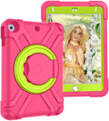 Compatible with Apple iPad mini 4/5 Tablet CaseRugged Kids Case with Stand Lightweight Shockproof Kids Friendly Tablet Cover Rose Red+Grass Green