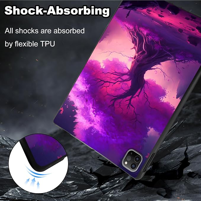 Purple Tree In Forest