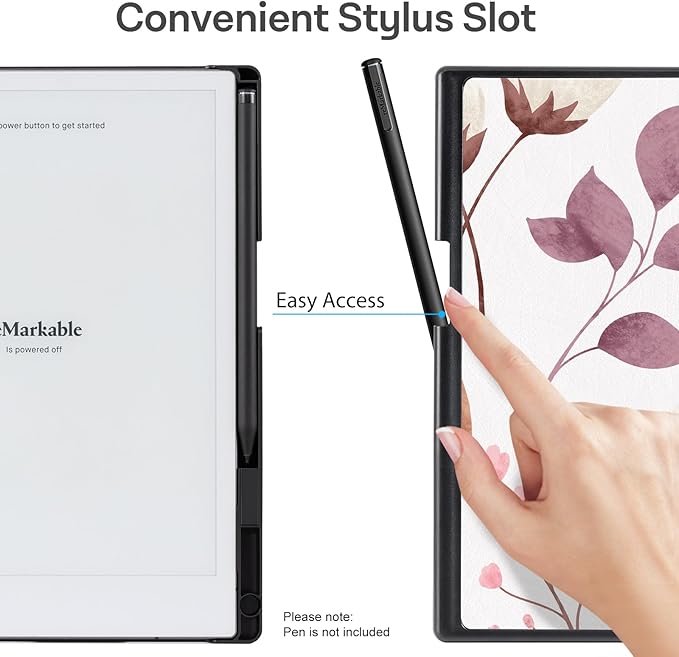 CoBak Case for Remarkable 2 Paper Tablet with Two Viewing Angles- Lightweight and Hard Back Shell Protective Book Folio Cover with Built-in Pen Holder - for 10.3 2020 Released (with Stand Gardenia)