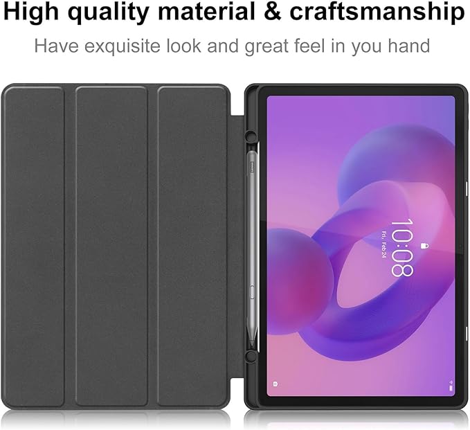 Case for Lenovo Idea Tab Plus 12.1 inch 2025 Model Shockproof Protective Cover with Kickstand Built-in Pen Slot &amp Auto Wake/Sleep Folio Matte TPU Smart Cover -Red