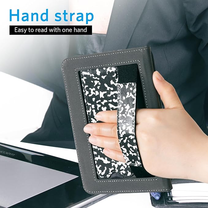CoBak Case for 6 Tablet Cases (2024 &amp 2022 11th Gen) - PU Leather Smart Cover with Auto Sleep/Wake &amp Hand Strap Premium Protective Case for Tablet Case Blackfolio