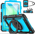 Cantis Case for Samsung Galaxy Tab A11 Plus 11 Inch 2026 (SM-X230/X236/X238) Shockproof Case for Tab A11+ with Screen Protector/Rotating Stand/Pen Holder/Shoulder Strap Black+Blue