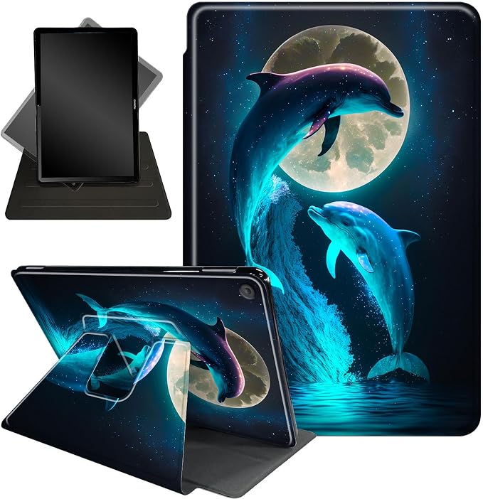Cute Dolphins and Moon