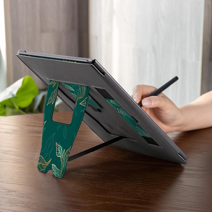 CoBak Case for Remarkable 2 Paper Tablet with Two Viewing Angles- Lightweight and Hard Back Shell Protective Book Folio Cover with Built-in Pen Holder - for 10.3 2020 Released (with Stand Green)