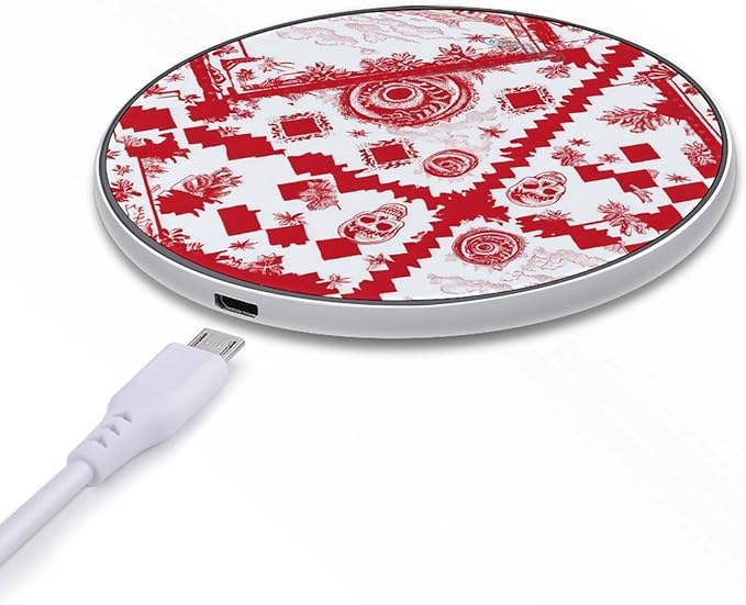 Bandana Skull Fast Portable Charger 10W Funny Graphic Phone Charging Pad with USB Cable