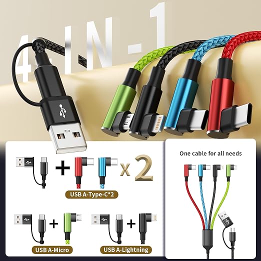 USB A+C-Red_Blue_Black_Green-1Pack