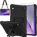Case for Pritom Tab 10 Lite Tablet/TECLAST P26T/TECLAST P25T/Wetap M10 10.1 inch Tablet Shockproof Firendly Case Built in Kickstand Shoulder Strap with Screen Protector (Black/Black/1 PC)
