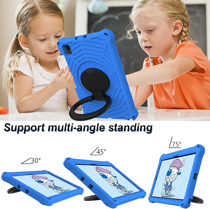 for Samsung Galaxy Tab S5e 10.5 (2019) SM-T720/T725 Tablet Case for Kids - EVA Lightweight Shockproof 360° Rotating Handle Stand Rugged Cover W Shoulder StrapBlue