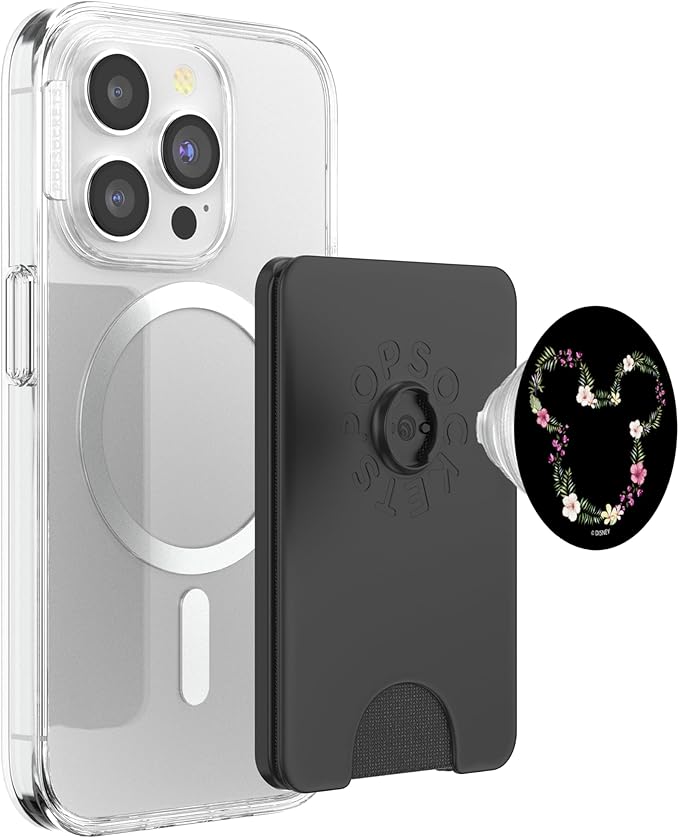 Disney Mickey &amp Friends Mickey Hawaiian Floral Outline Ears PopSockets PopWallet for MagSafe