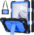 JKSML Case for Samsung Galaxy Tab A9+ / A9 Plus 11 inch 2023 Military Grade Drop Protection Cover with Built-in Kickstand &amp Shoulder Strap for Tab A9+ Tablet (SM-X210/X216/X218) Black + Blue