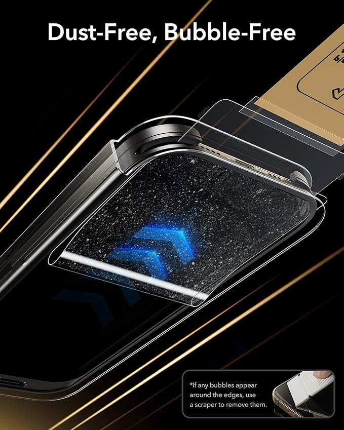 ESR Accessory Glass by Corning™ 3 Pack 9H+ Glass for iPhone 16 Pro Max Screen Protector Military Grade Shatterproof &amp Durable with UltraFit Tray