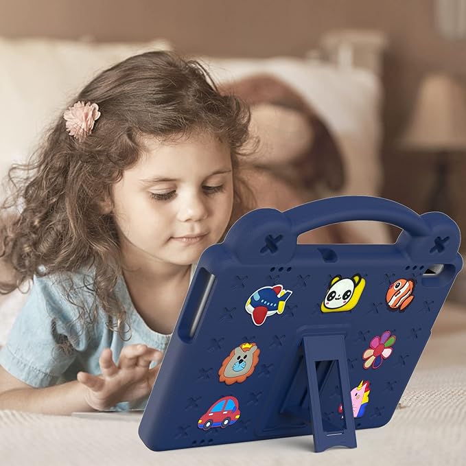 Compatible with Huawei MediaPad T5 10.1/Lenovo Tab M10/Lenovo Tab P10 Tablet Case Kids Lightweight Shockproof Protective Case with Shoulder Strap &amp Stand Handle - Navy Blue