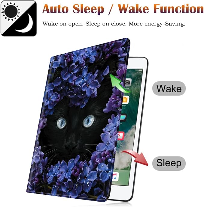 Flower and Black Cat