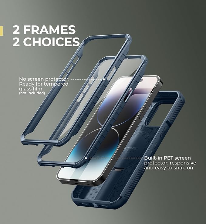 Dexnor for iPhone 14 Pro Max Case with Slide Camera Cover &amp Adjustable Kickstand &amp Built-in Screen Protector Magnetic Rugged Shockproof Bumper Cases Heavy-Duty Magnetic Protective CoverNavy