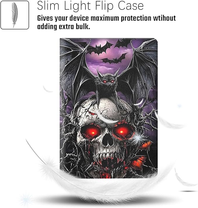 Case for Samsung Galaxy Tab A11/A9 8.7-Inch 2025/2023Adjustable Stand Auto Wake/Sleep Function Full Body Protection Cover - Gothic Skull