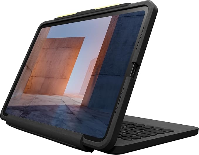 ZAGG Rugged Book iPad Pro 11-inch (M5)/ Pro 11-inch (M4) Keyboard Case - Durable Magnetic-Hinged 6.6 Feet Drop Protection Backlit Laptop-Style Keys Multi-Device Pairing Detachable Keyboard