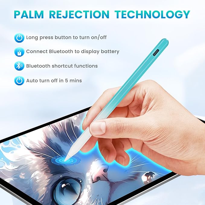 Stylus Pen for iPad Air 5th Generation Pencil with Palm Rejection Wireless Charging &amp USB C Apple Pencil for iPad 9th/10th iPad Pro 11/12.9 inch iPad Air 4/5th iPad mini 6th Dark Green