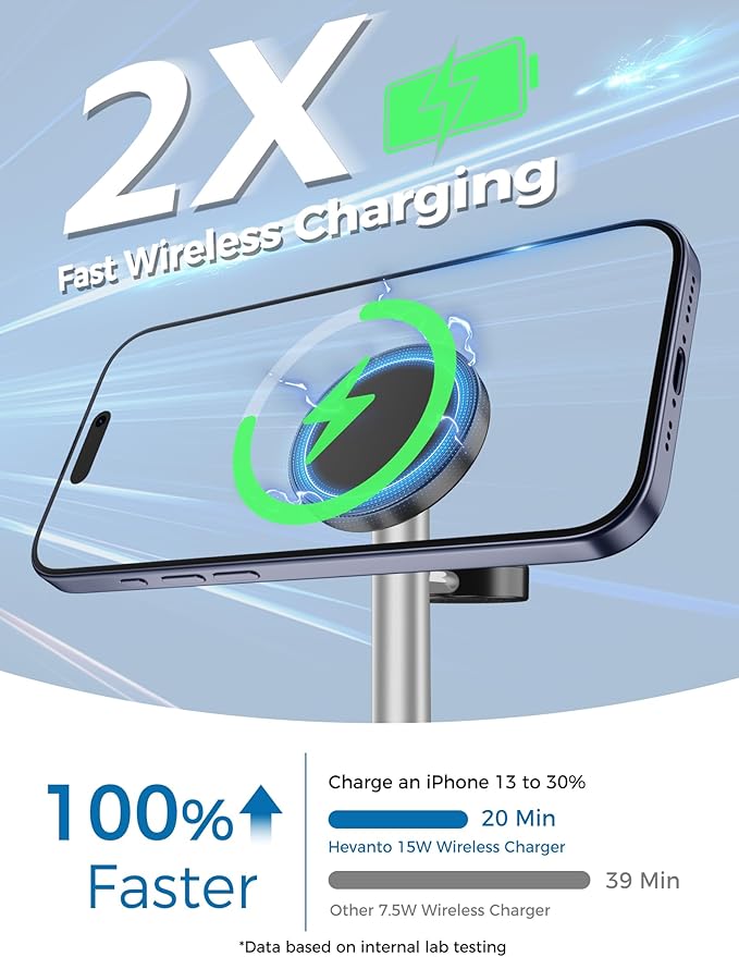 2026 3 in 1 Wireless Charging Station for Apple MagSafe Charger 15W Fast Magnetic Mag-Safe Charger Stand for iPhone 17 16 15 14 13 12 Apple Watch AirPods Series Gray&ampBlack