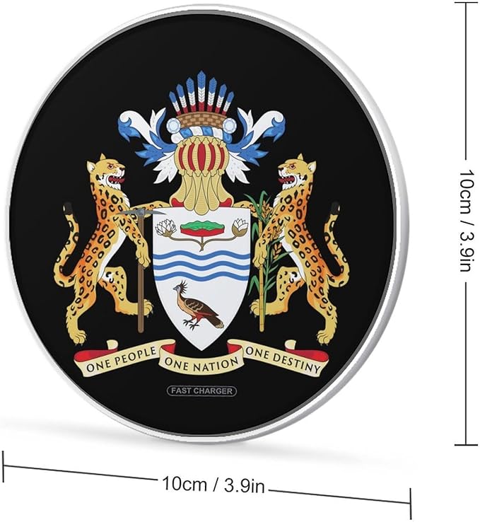 Coat of Arms of Guyana Fast Portable Charger 10W Funny Graphic Phone Charging Pad with USB Cable