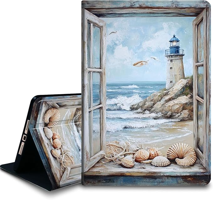 Bxgolkgd Tablet Case for 7 Kindle Paperwhite 2024 (12th Gen) &amp Kindle Colorsoft Signature EditionAuto Wake/Sleep FunctionSeaside Lighthouse Scenery
