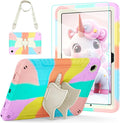 for Samsung Galaxy Tab A11 Plus 2025 / A9 Plus 2023 11 inch Case Kids with Screen Protector Unicorn Stand &amp Shoulder Strap Pencil Holder Cover for Tab A11+/A9+ Tablet (Colourful Pink)