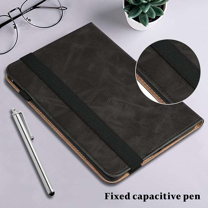Case for Amazon Kindle Fire Max 11 Case (13th Generation 2023 Release) 11PU Leather Folio Stand Stylish Solid Color Stripe Stand Cover for Fire 11 Tablet - Black
