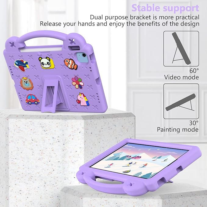 Compatible with Honor Pad X8 Pro 11.5(2023)/Honor Pad X9 Tablet Case Lightweight Shockproof Protective Case with Shoulder Strap &amp Stand Handle for Girl Kid Gift Light Purple