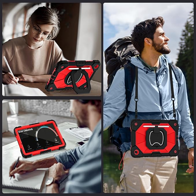Case for Galaxy Tab A9 Plus Case 11 Inch with Screen Protector/Rotating Stand/Pen HolderMilitary Grade Shockproof Cover for Samsung Galaxy A9+/A9 Plus Tablet Case (SM-X210/X216/X218)