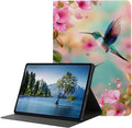 for iPad 5th/6th GeniPad Air 1/2 iPad 9.7 Inch CasePU Leather Cover with Auto Wake/Sleepand Adjustable Viewing Angles.Hummingbird Flower