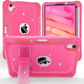Case for iPad mini A17 Pro for iPad mini 7th/6th Generation Case 8.3 inch 2024/2021 with Pencil Holder/Stand Slim Cover for i Pad Mini 7/6 (Translucent Glitter Hot Pink)