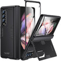 for Samsung Fold3 Kickstand Case: Galaxy z3 fold 5G Phone Cover with Hinge Protection Screen Protector 2021 Black