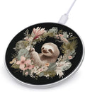 Sloth Botanical Wreath Fast Portable Charger 10W Funny Graphic Phone Charging Pad with USB Cable