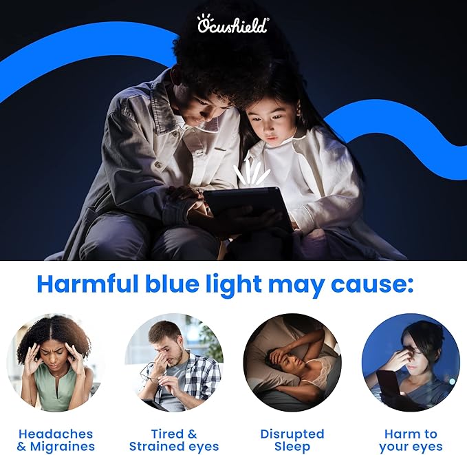 Ocushield Anti Blue Light Tempered Glass Screen Protector for iPhone 7 Plus | iPhone 8 Plus - Protect Your Eyes Reduce Migraines &amp Improve Sleep