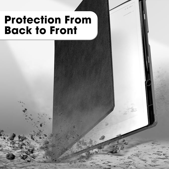 11.8 Case for Remarkable Paper Pro Color Tablet 2024 Released with Pen Holder Nib Storage Auto Wake/Sleep Ergonomic Design for Book Folio Lightweight Hard Protective Cover (Black)