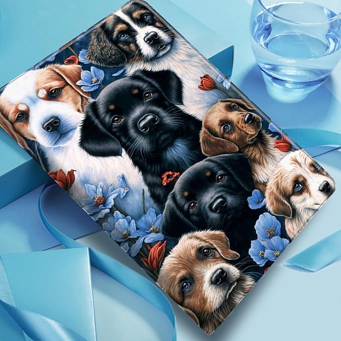 Dogs Blue Flowers