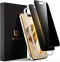 UNBREAKcable Privacy Screen Protector for iPhone 15 Pro Max Full Coverage Shatterproof Tempered Glass[True 28°Anti Spy][9H Hardness][Easy Installation Frame]2-Pack Private Screen for iPhone 15 ProMax