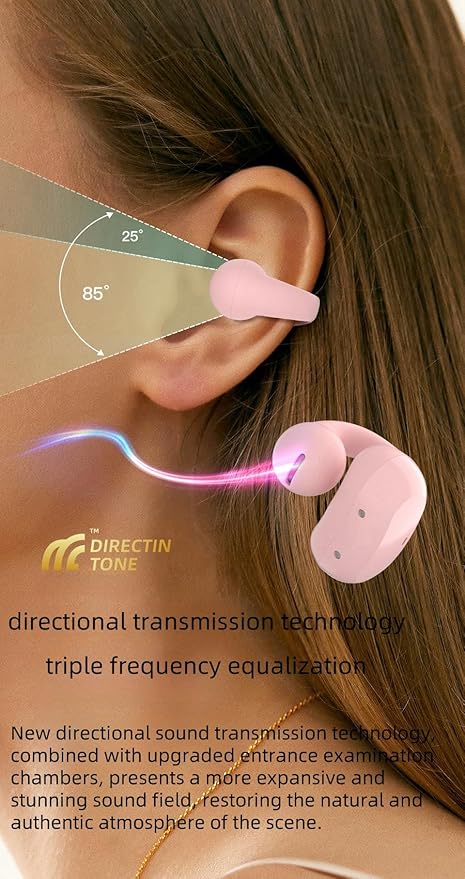 HeadphonesEarbudsEarphonesWireless HeadphonesOpen Ear eabudsBluetooth HeadphonesIPX5 Waterproof48 Hours Long Listening timeLightweight and ExquisiteHD CallGood Sound Quality