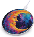 Psychedelic Moon Cosmic Stars Dripping Fast Portable Charger 10W Funny Graphic Phone Charging Pad with USB Cable
