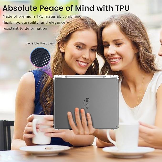 TPU Clear Tablet Case with Pen Slot Compatible with Kindle Scribe Colorsoft 11inch Slim Transparent Soft Cover Anti-Scratch Shockproof Flexible Protective Shell