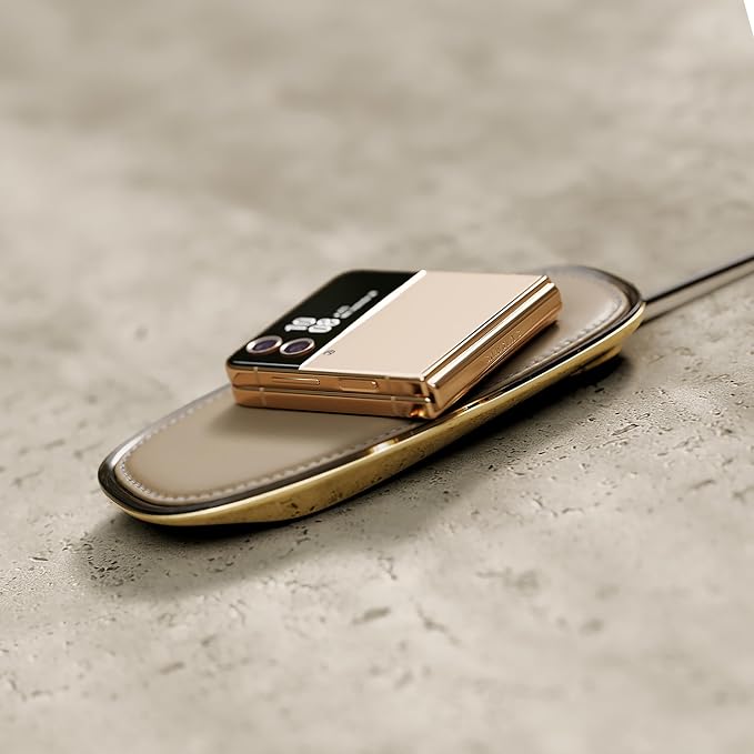 Lunar Sahara Tan Beige Leather Chrome Plated Brass