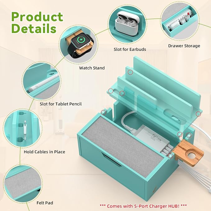#3 Bamboo- Teal(With Charger)