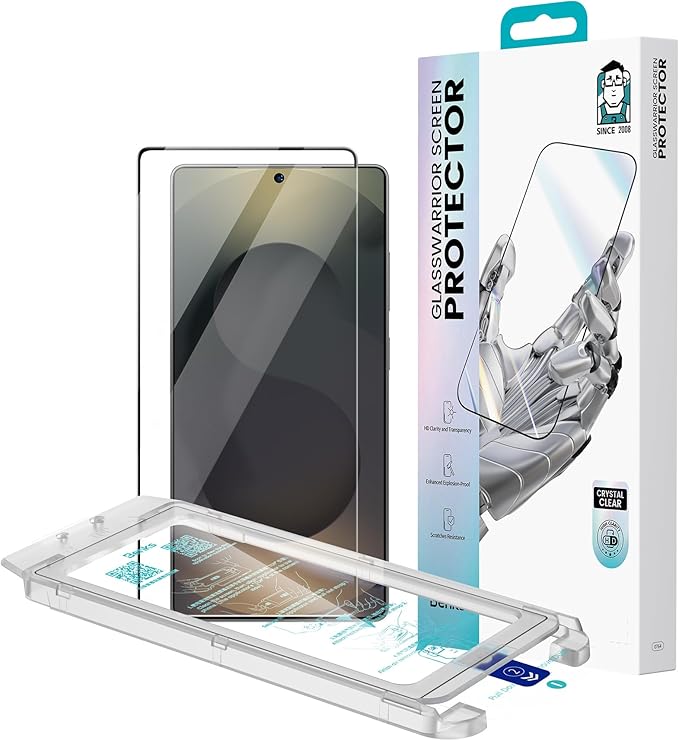 BENKS GlassWarrior HD Screen Protector for Samsung Galaxy S25 Ultra 9H+ Shatterproof [Military-Grade Protection] Superior Scratch Resistance Ultra HD Tempered Glass Screen Protector
