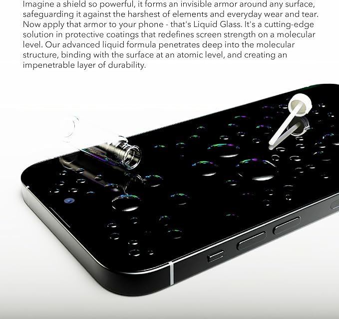 cellhelmet Liquid Glass Wipe On Extreme Glass Protection | $300 Repair Protection Guarantee | Scratch &amp Shatter Protection | Universal Glass Screen Protector for Phones and Smart Watches
