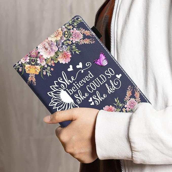 Case for All-New Kindle Fire HD 10 &amp 10 Plus Tablet 10.1 (13th/11th Gen 2023/2021 Release) She Believed She Could So She Did Inspirational Quote PU Leather Folio Case with Smart Auto Wake/Sleep