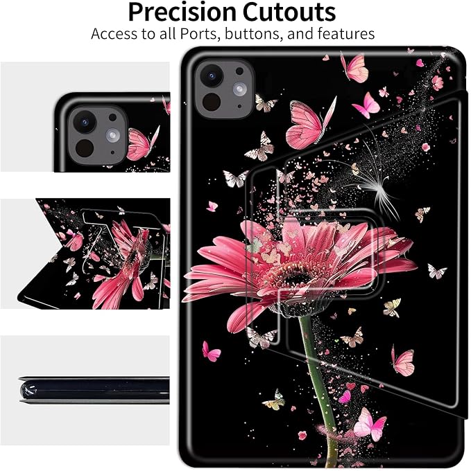Pink Flowers and Butterflies