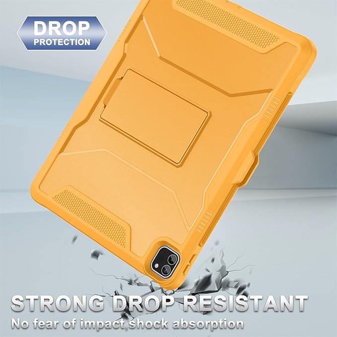 Soke Case for iPad Pro 12.9 Inch 6th/5th/4th Generation(2022/2021/2020 Release) Rugged Shockproof Protective Cover with Built-in Kickstand for Apple iPad Pro 12.9 - Citrus