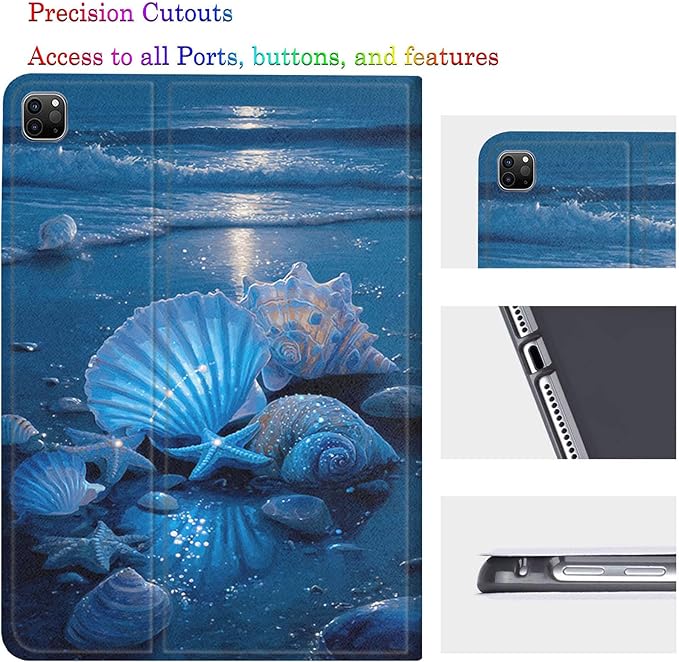 Case for Samsung Galaxy Tab A11 Plus/A9 Plus 11 Inch 2025/2023Adjustable Stand Auto Wake/Sleep Function Full Body Protection Cover - Moonlight Shell